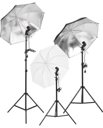 Belysningssæt Til Fotostudio Med Stativer Og Paraplyer