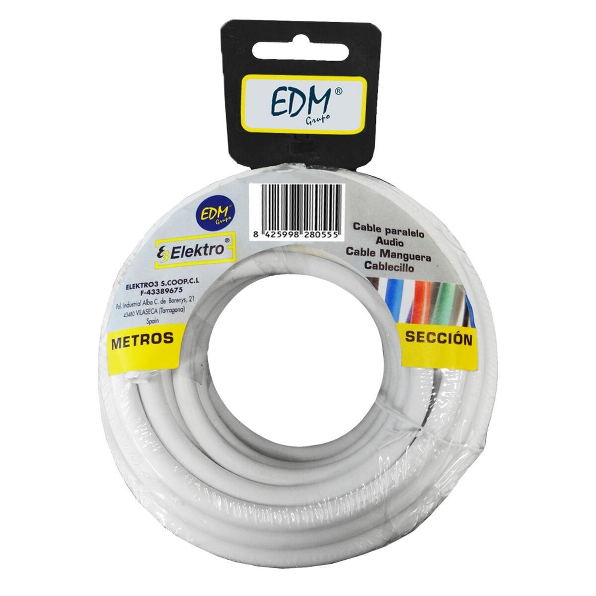 Edm Coaxial Tv-antennekabel Hvid 50 Mm