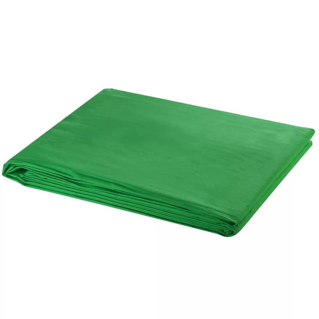 Fotobaggrund Uden Stativ 600x300 Cm Bomuld Chroma Key Grøn