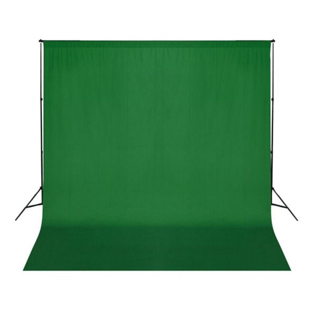 Fotobaggrund Uden Stativ 300x300 Cm Bomuld Chroma Key Grøn