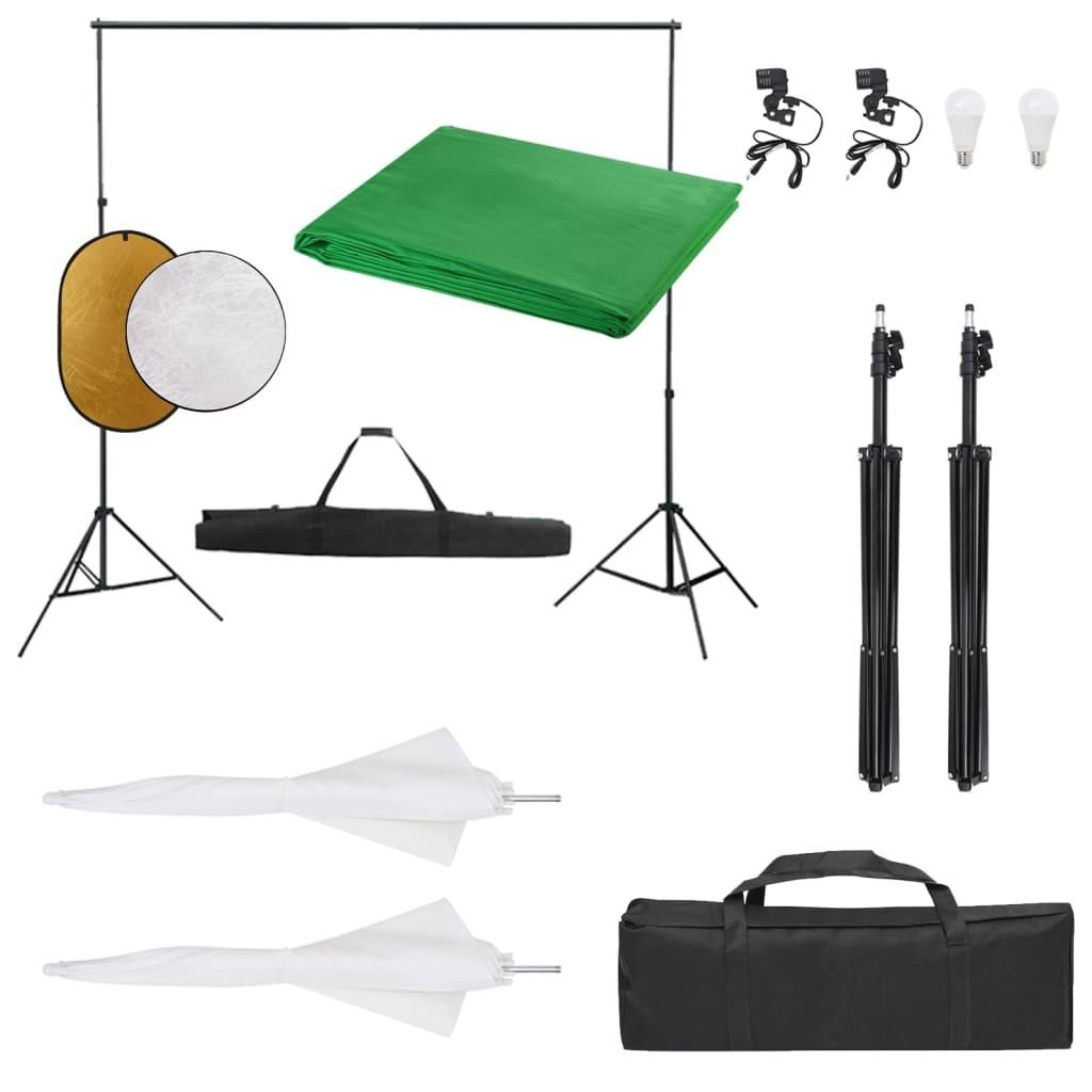 Fotostudiesæt Med Lampesæt Baggrund Og Reflektor