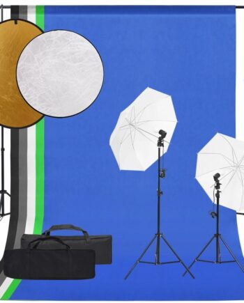 Fotostudiesæt Med Lampesæt   Baggrund Og Reflektor