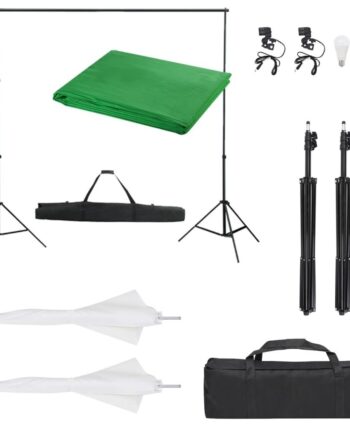 Fotostudiesæt Med Lampesæt Og Baggrund