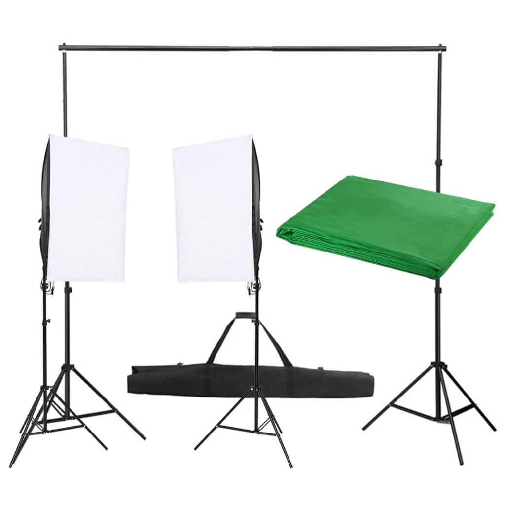 Fotostudiesæt Med Lampesæt Og Baggrund