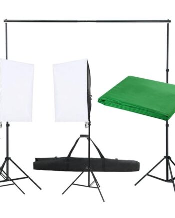 Fotostudiesæt Med Lampesæt Og Baggrund