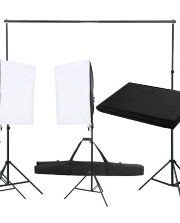 Fotostudiesæt Med Lampesæt Og Baggrund