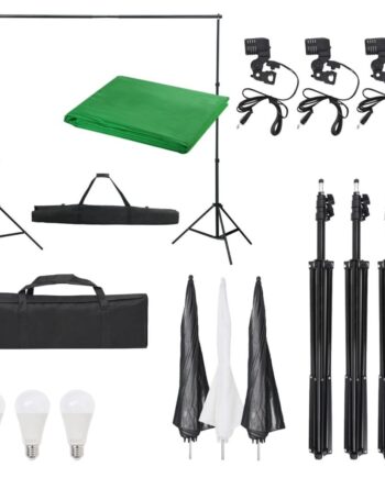 Fotostudiesæt Med Lampesæt Og Baggrund