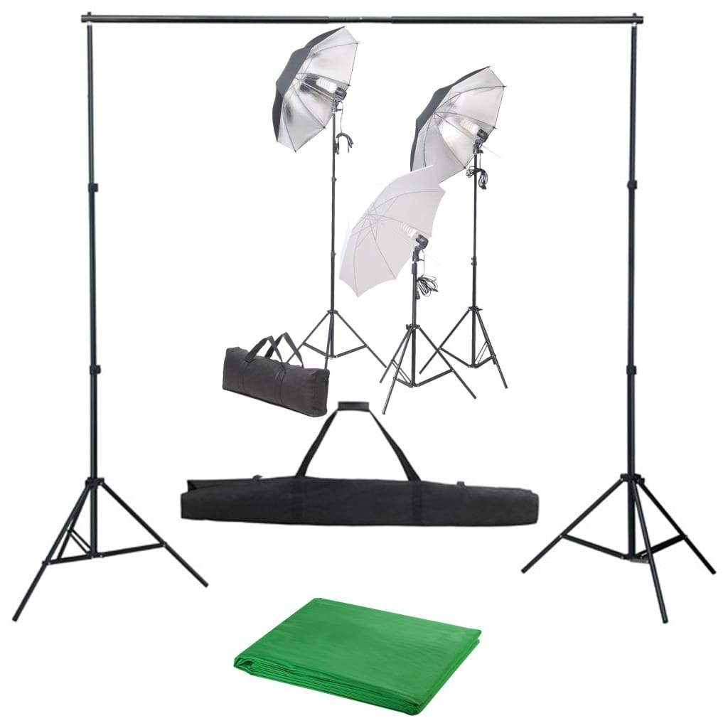 Fotostudiesæt Med Lampesæt Og Baggrund