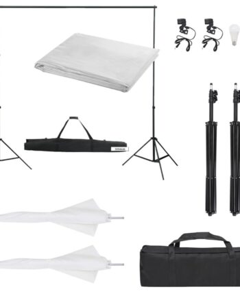 Fotostudiesæt Med Lampesæt Og Baggrund