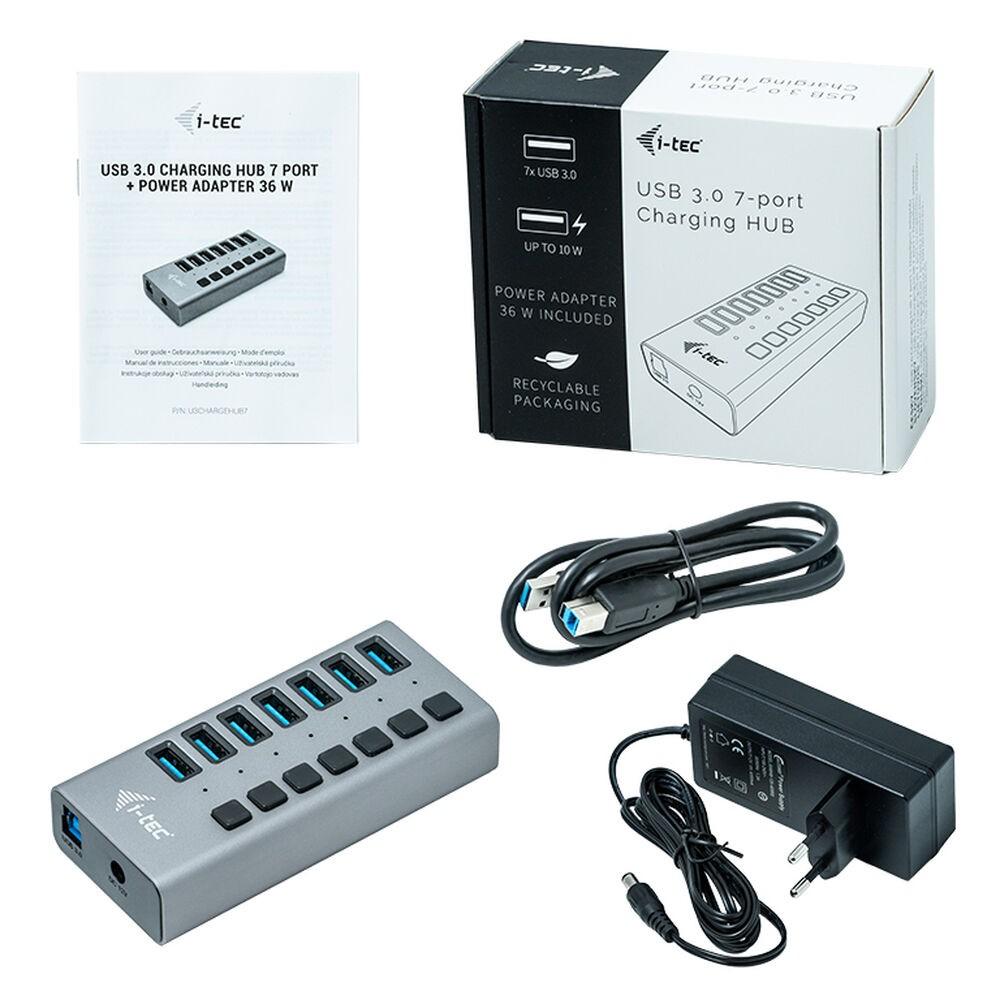 -tec Usb Hub Med Porte 36 Grå