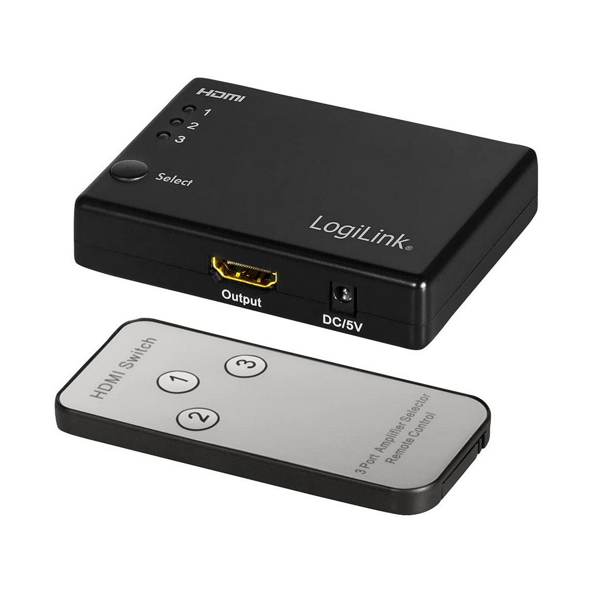 Logilink Hdmi-kommutator Med Fjernbetjening Sort