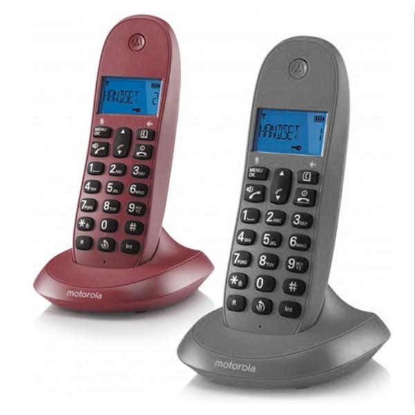 Motorola C1002 Trådløs Fastnettelefon Håndsæt Grå Granatæble