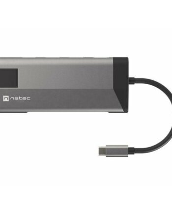 Natec Usbhub Grå Med Hdmi  Rj45  Sd Microsd