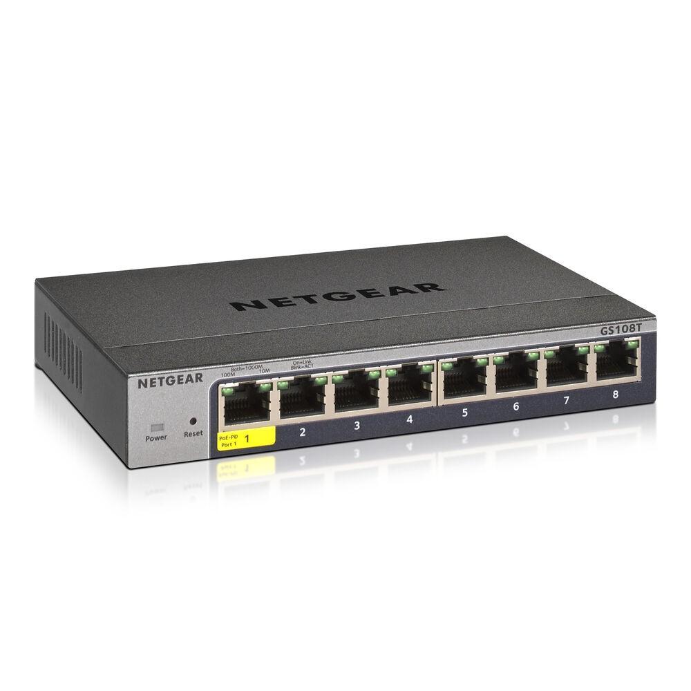 Netgear Gs108t-300pes -port Gigabit Switch Grå