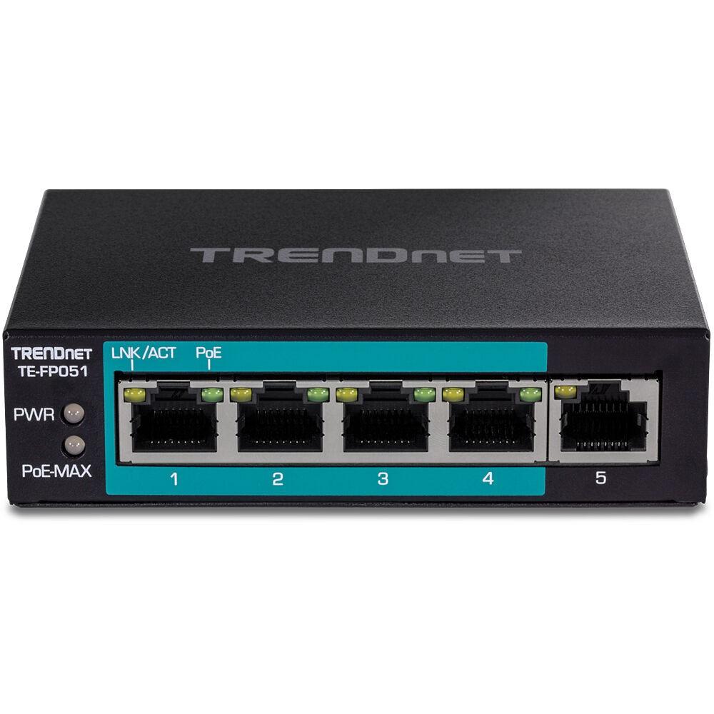 Trendnet Te-fp051 Poe Switch -porte Sort