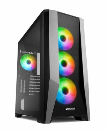 Sharkoon Atx Semi-tårn Kabinet Sort Med Rgb Og Hærdet Glas