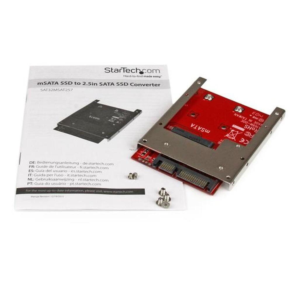 Startech Sat32msat257 Adapter Msata Til Sata Rød Sølv