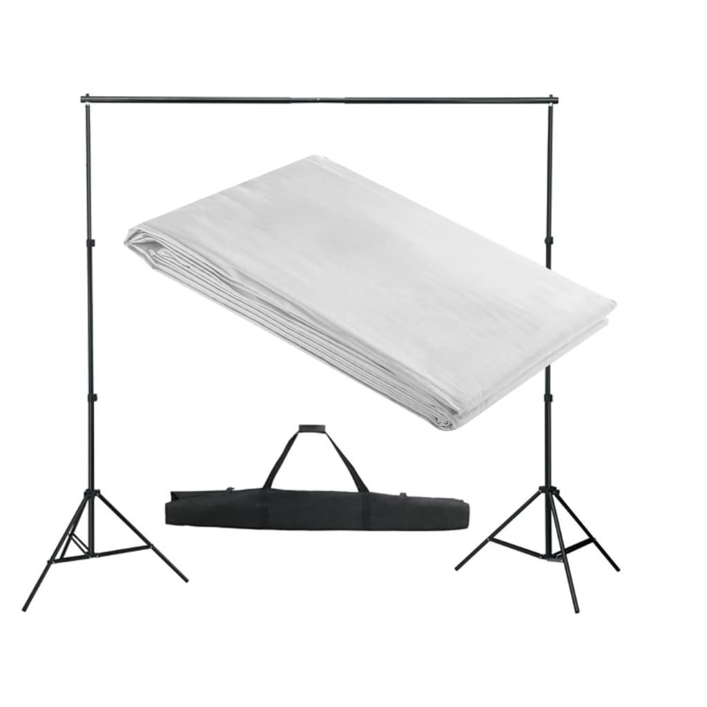 Stativsystem Til Fotobaggrund 300   300 Cm Hvid