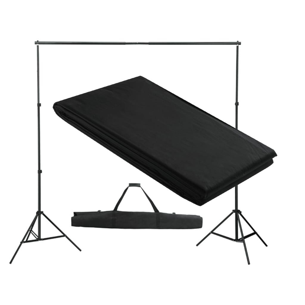 Stativsystem Til Fotobaggrund 300   300 Cm Sort