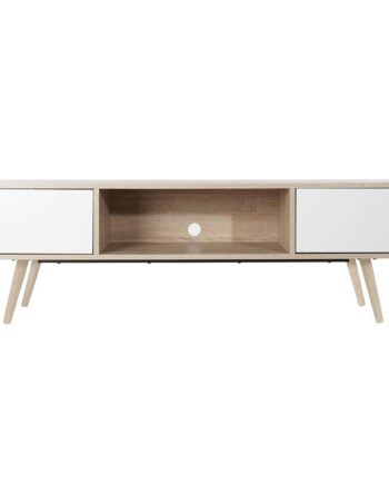 Tv-bord   Hvid Metal Og Træ Mdf 160   40   50 Cm