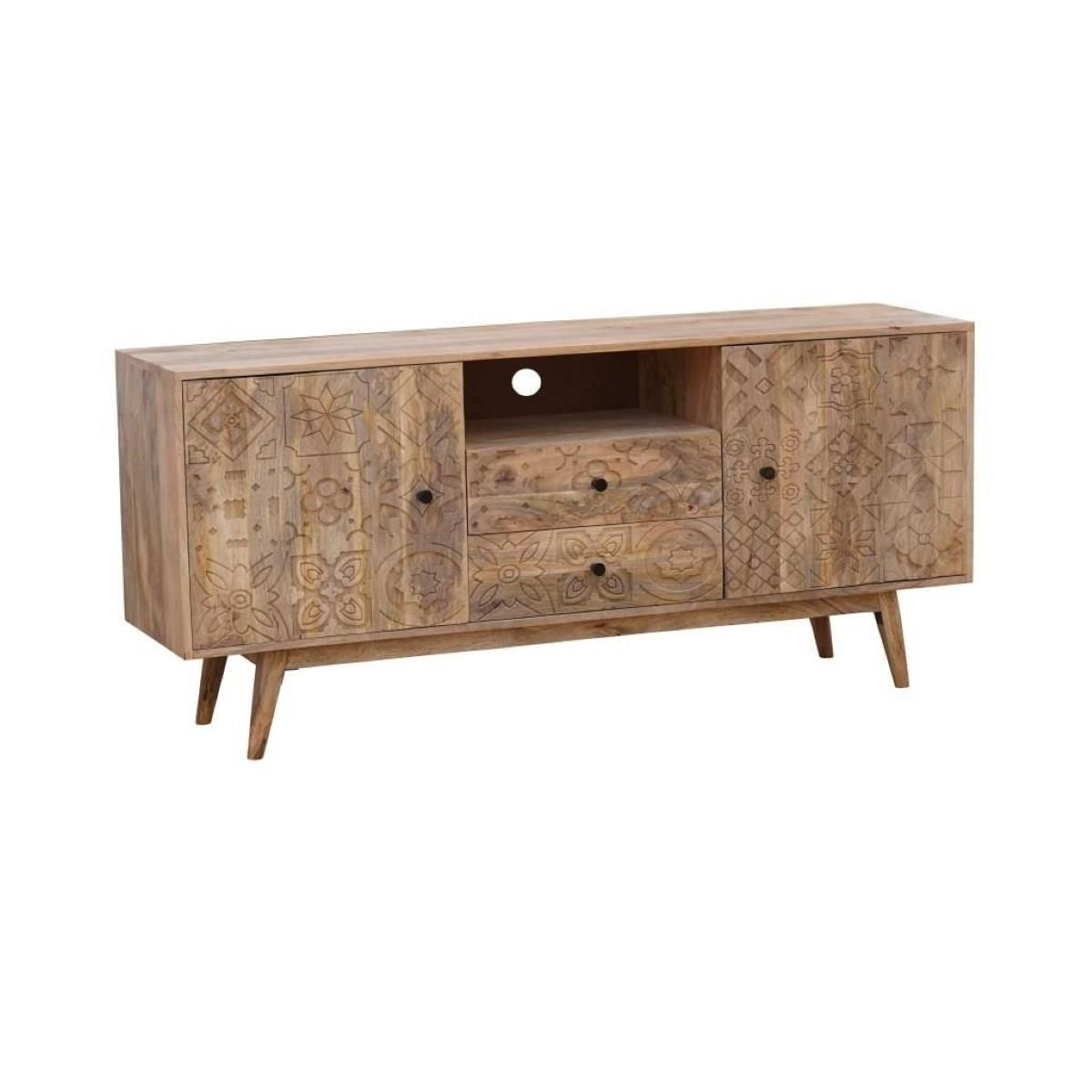 Tv-møbel Mangotræ Natur Multifarvet 155 40 70 Cm