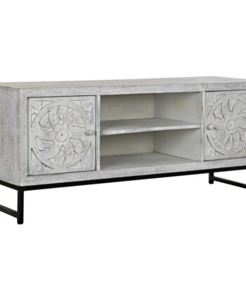 Tv-møbel   Metal Og Mangotræ Hvid  130   40   55 Cm