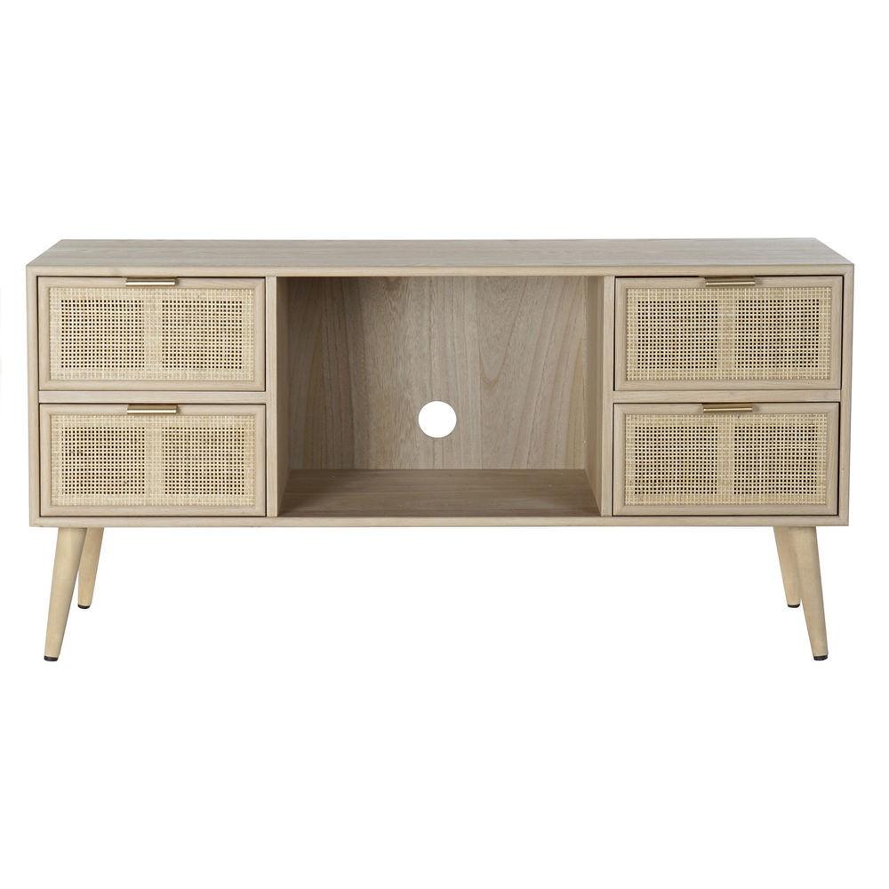 Tv-møbel   Paulownia Og Mdf  Natur Multifarvet 120   42   60 Cm