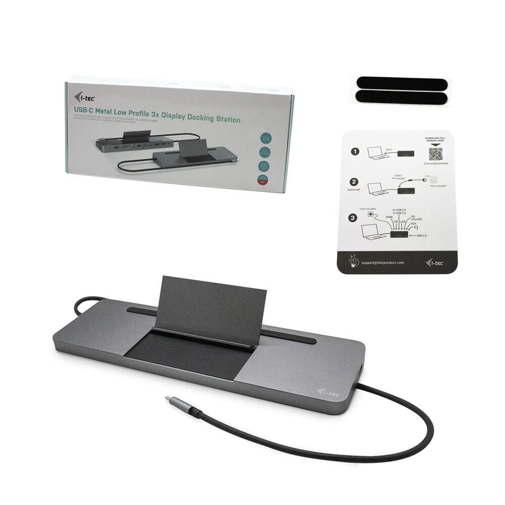 -tec Usb- Metal Low Profile 3x Display Dockingstation C31flatdockpdpro
