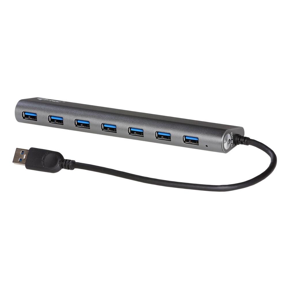 -tec Usb Hub U3hub778 -port Usb Metal Sølv Sort
