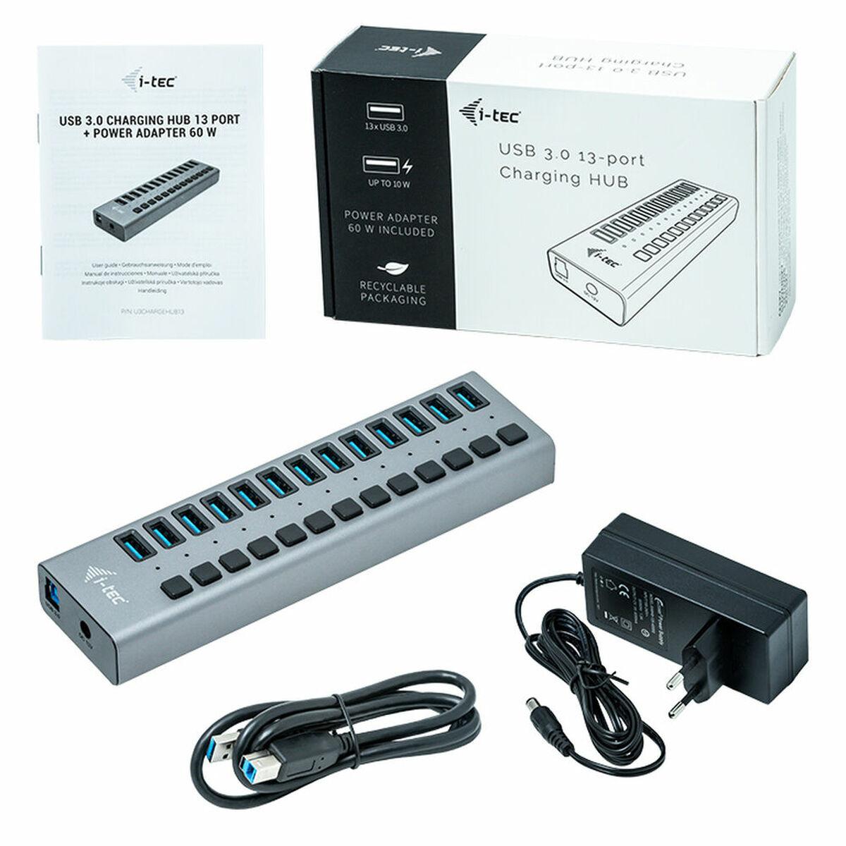 -tec Usb Hub Med 13 Porte 60 Grå
