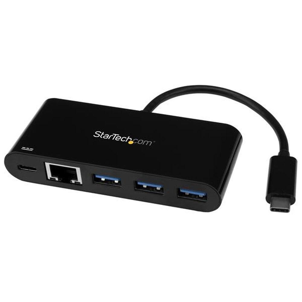 Startech Usb- Hub Hb30c3agepd Med Ethernet Og Usb