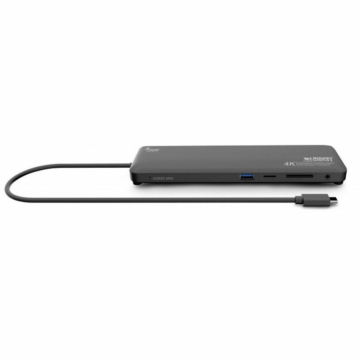 Urban Factory Tcd45uf Usb- Hub Med 4k Hdmi Lan Og Kortlæser Sort