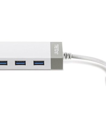 Trendnet Tuc-etgh3 Netværkskort Med Usb-hub  Hvid Grå