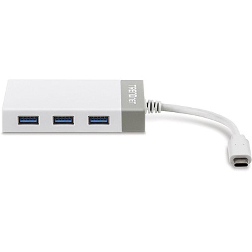 Trendnet Tuc-etgh3 Netværkskort Med Usb-hub Hvid Grå