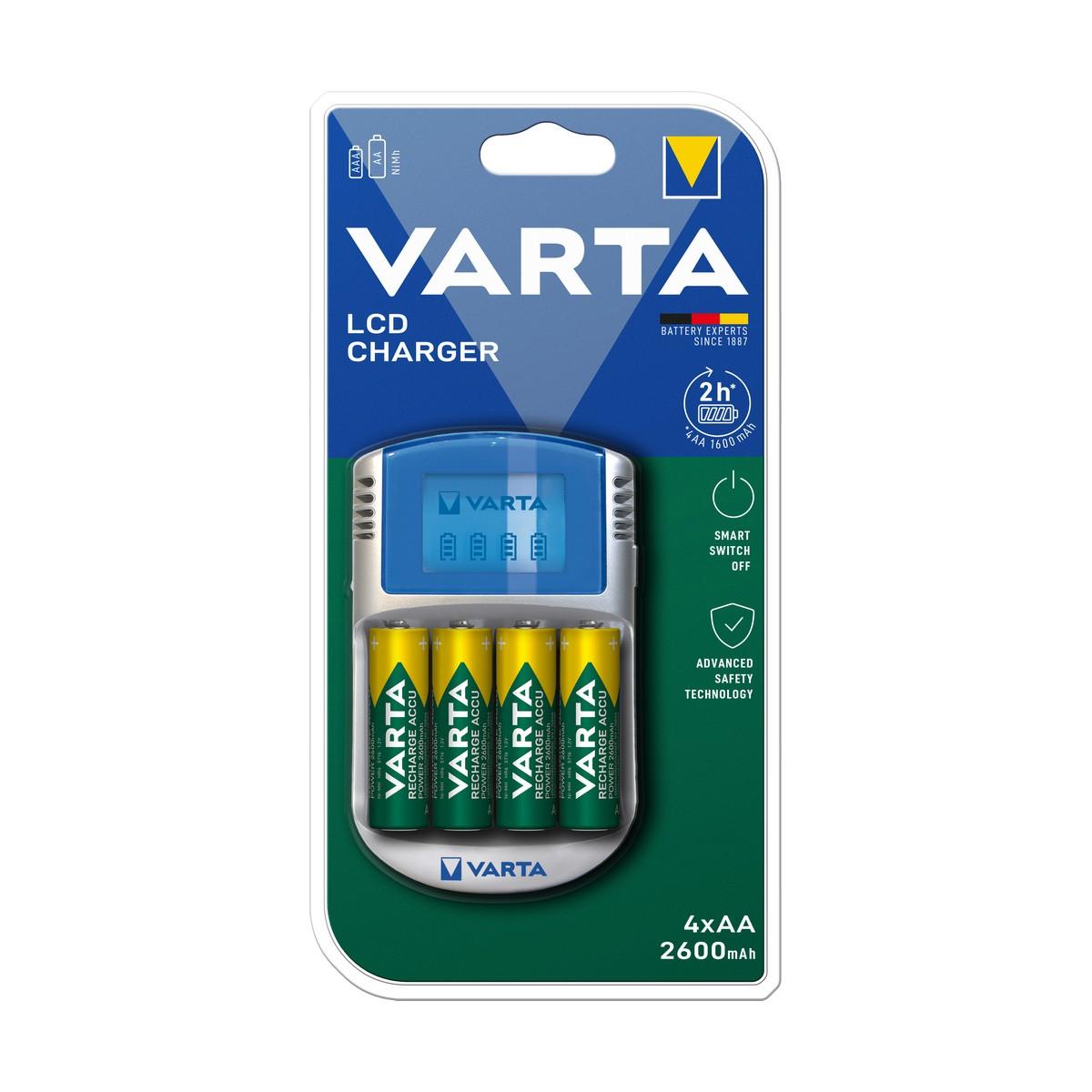 Varta Power Lcd Oplader Med Genopladelige Aa-batterier