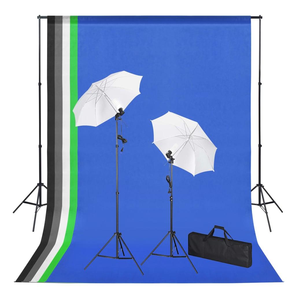 Vda  Fotostudieudstyr Med Bagtæpper  Lamper Og Paraplyer