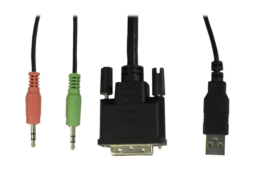Argus As-9104da Kvm Audio-switch Porte Monterbar På Stativ
