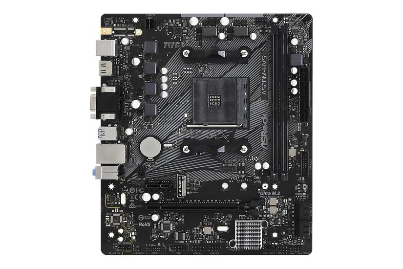 Asrock A520m-hvs Ddr4 Micro Atx Bundkort Am4