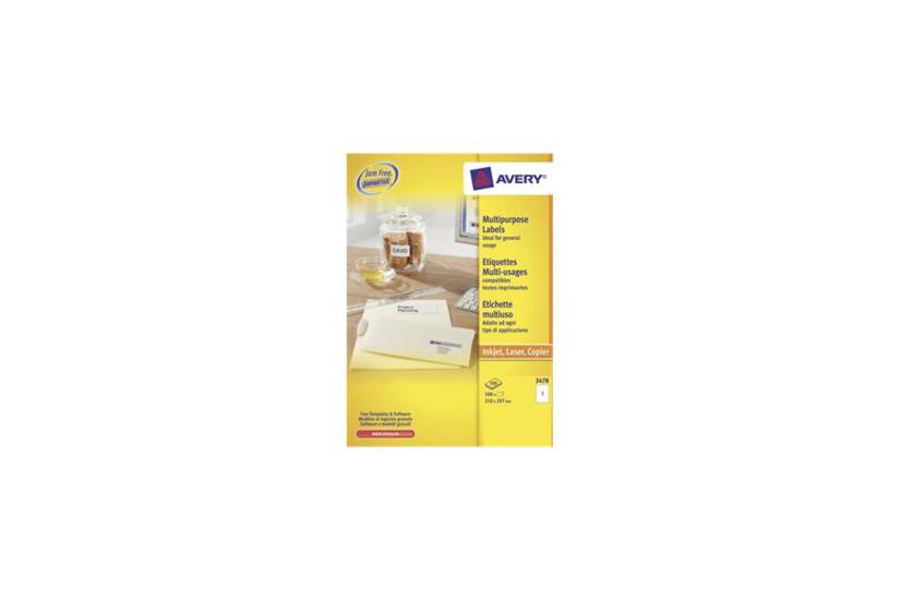 Avery Etiketter 100 Stk A4