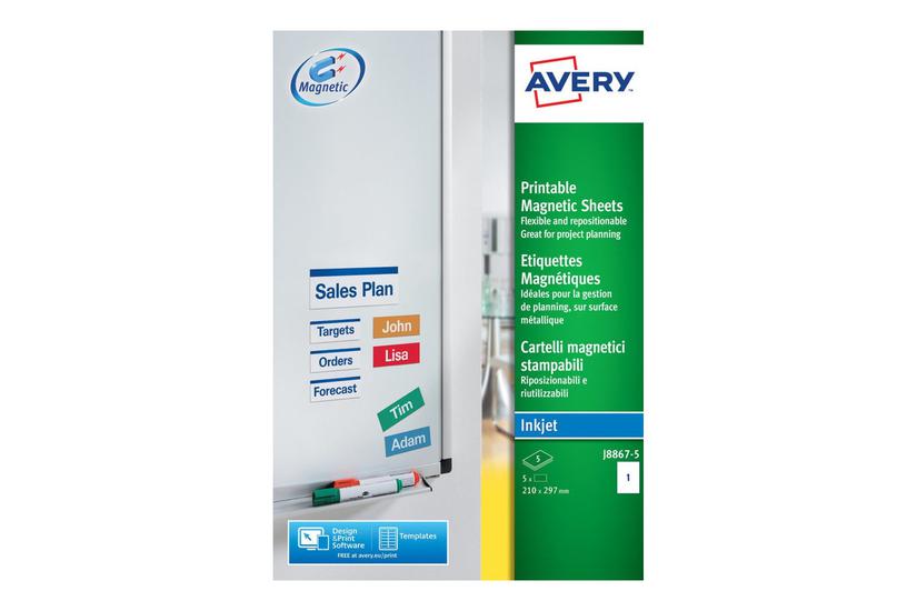 Avery J8867 Magnetiske Etiketter Stk A4