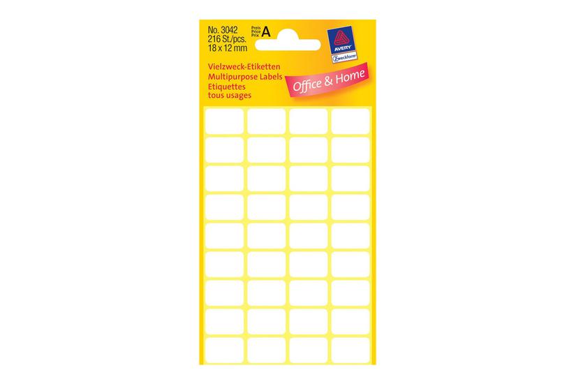 Avery Multi-purpose Labels Etiketter Til Flere Formål 216 Etikette 12 18 Mm