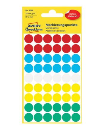 Avery Runde Etiketter 270 Etikette    18 Mm Rund