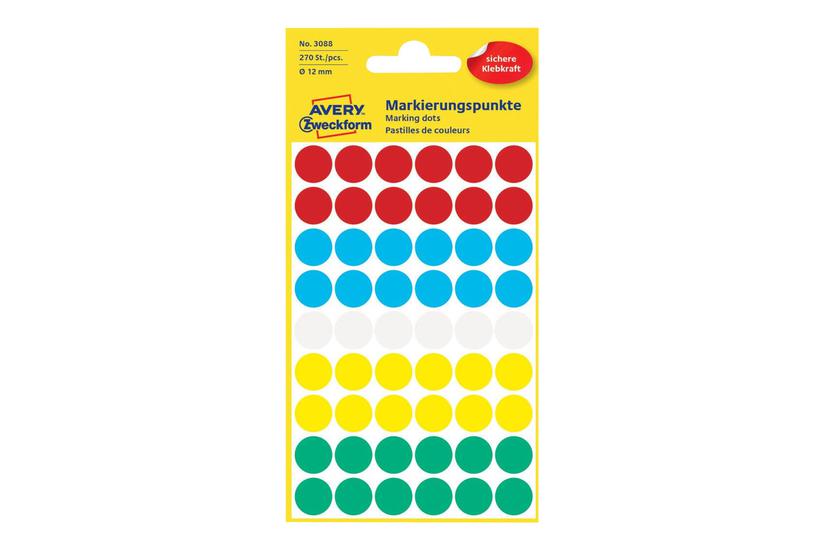 Avery Runde Etiketter 270 Etikette 18 Mm Rund