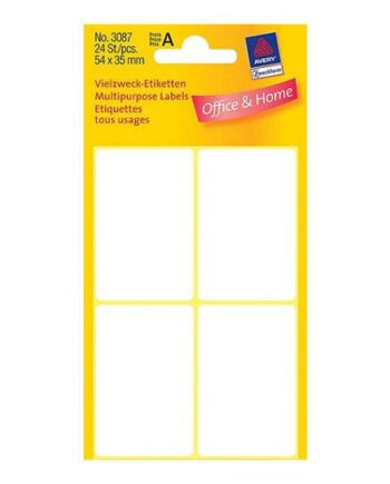 Avery Zweckform Permanent Klæbende Manualmærkater 24 Etikette    54   35 Mm