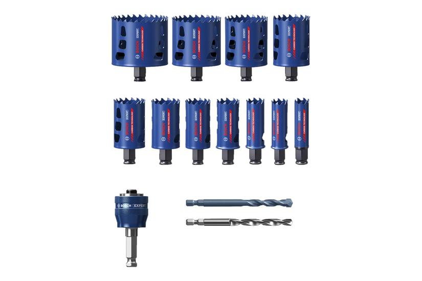 Bosch Expert Tough Material Hulsavssæt For Plastik Mursten Blød Flise Rustfrit Stålark Træ Med Metal Multimateriale 14 Stykker