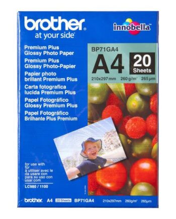 Brother Innobella Premium Plus Bp71ga4 Fotopapir Skinnende 20 Ark A4 260 Gsm