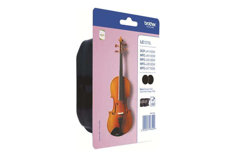 Brother Lc127 Bk Twin-pack Pakker Sort Original Blækpatron