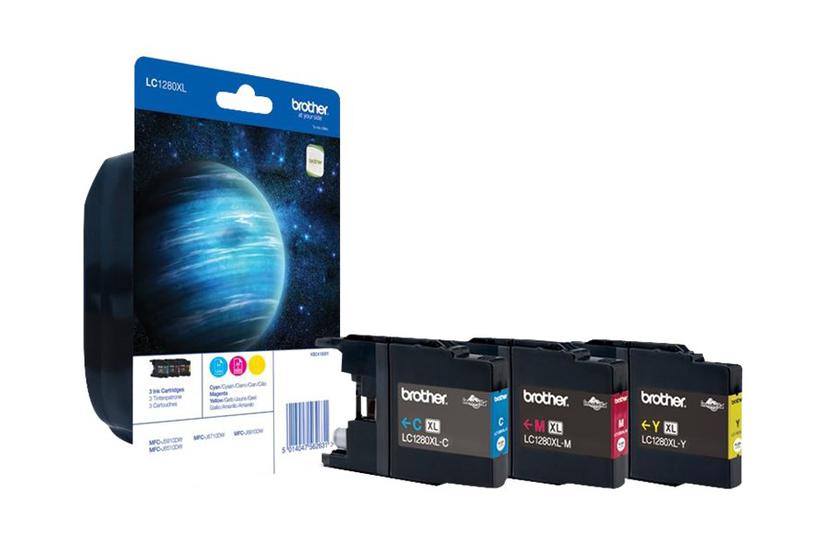 Brother Lc1280 Rainbow-pack Pakker Høj Kapacitet Gul Cyan Magenta Original Blækpatron