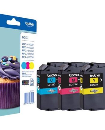 Brother Lc123 Rainbowpack Gul  Cyan  Magenta Original Blækpatron