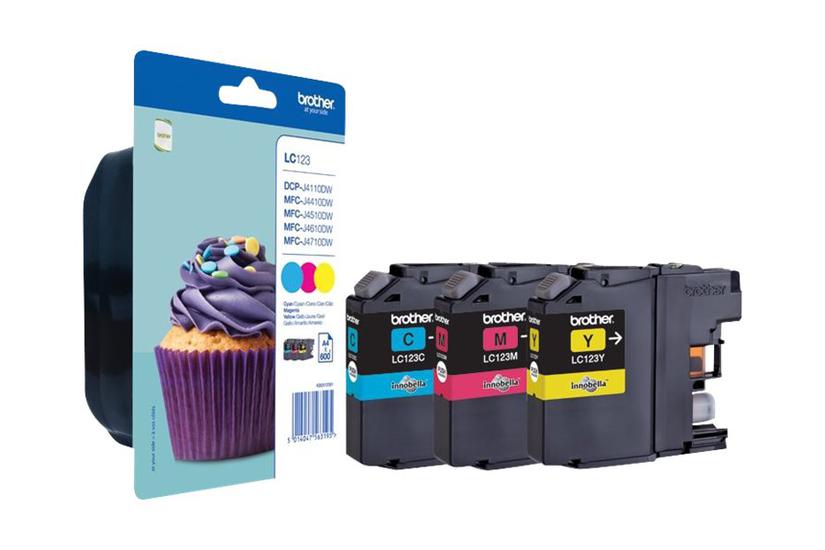 Brother Lc123 Rainbowpack Gul Cyan Magenta Original Blækpatron